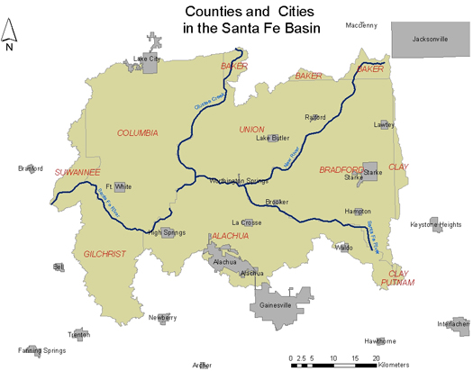 Counties and Cities in the Santa Fe Basin